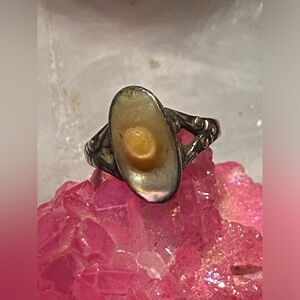 Vintage Sterling Silver Blister Pearl Small Size Ring #7861